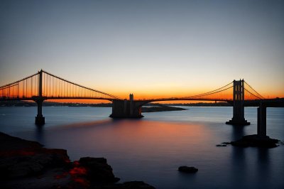 bridge, silhouette, sky, water, sunrise, architecture, sea, turkey, panorama, coast, tranquility, dawn, blue, sunset, blue sky, travel, horizon, engineering, nature, excursion