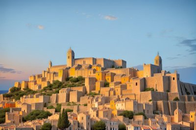 calvi, citadel, corsica, evening light, old town, blue hour, mediterranean, island, france, panorama, architecture, coastline, summer evening, mountains, rocks, fortress, main attraction, view, landmark