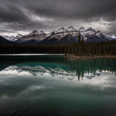 banff, national park, herbert lake, reflection, landscape, nature, canadian rockies, canada, mountains, lake, sunrise, alpenglow, tranquility, mirror, red glow, forest, calm, early morning, landscape photography