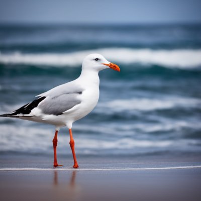 seagull, crab, ocean, beach, waves, nature, wildlife, animal, coast, feeding, hunting, outdoors, sunny, summer, reflection, blue sky, coastal area, seabird, predator, see, shallow water