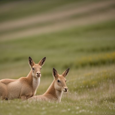 chamois, nature, animal, wild, meadow, pair, watching, grass, forest, sunset, light, time of day, climate, cosiness, calm, morning, natural environment, ecosystem