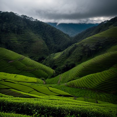tea plantation, green hills, nature, hilly terrain, agriculture, fog, cool, blue sky, forest, southeast asia, leaf wall, landscape, plant, greenery, path, tranquil, green plantations, natural landscape, serene scenery, viewpoint, outdoor