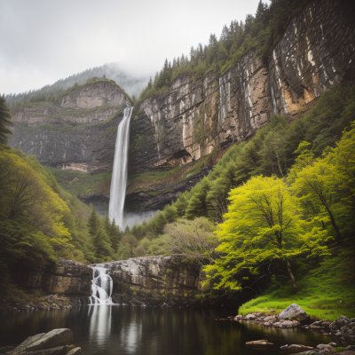 waterfall, nature, landscape, water, mountains, rocks, trees, green, lake, reflection, azores, wilderness, travel, hiking, calm, idyllic, serene, fresh, ecosystem