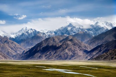 pakistan, gilgit-baltistan, karakoram, mountains, river, snow, nature, landscape, sky, clouds, trees, valley, panorama, beauty, view, adventure, photography, postcard, hiking, tranquility, ecotourism