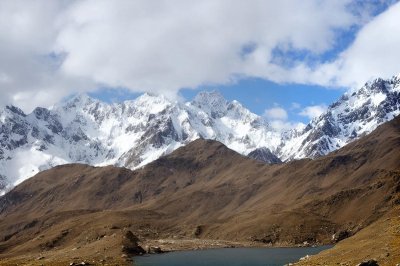 nature, mountains, snow, pakistan, gilgit-baltistan, sky, clouds, village, houses, karakoram, landscape, spring, picturesque, peak, rocky, cliffs, wild, sense of calm, trees