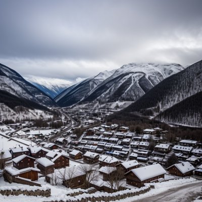 mountains, village, nature, snow, terraced farming, sky, clouds, agriculture, landscape, distant mountains, traditional architecture, national park, environment, northern pakistan, region, highlands, tourism, karakoram, space