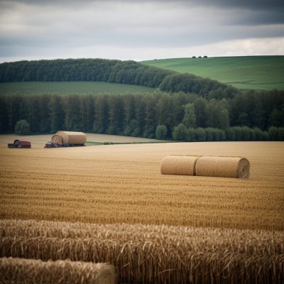 grain field, harvest, straw bales, summer landscape, agriculture, farmland, rural, nature, mountains, forest, summer, horizon, landscape, agricultural area, scenery, sunny, rural area, natural beauty, countryside field, dried, harvest time