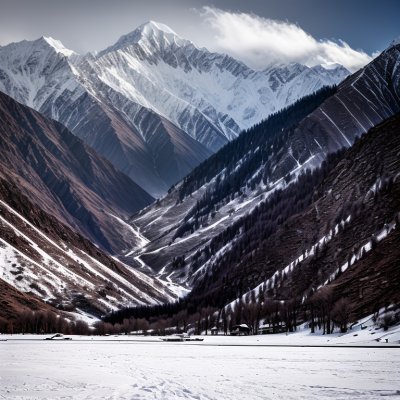 mountains, karakoram, snow, gilgit-baltistan, landscape, nature, sky, clouds, pakistan, black, gray, dramatic, desert, dry, cliffs, belt, view, sand, riverbed, emptiness