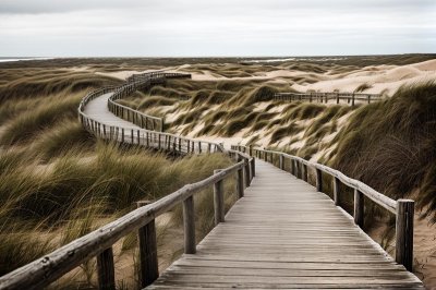 promenade, wooden pathway, nature, walkway, landscape, dunes, autumn, hiking, wooden railing, countryside, tranquility, tourist attraction, long path, clear day, calm, distance, view, relaxation, space, recreation, fresh air
