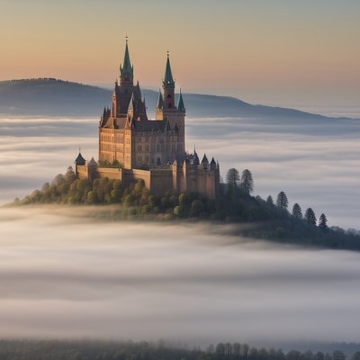 castle, hohenzollern, fog, sun, nature, dawn, landscape, mountains, historic, misty, king, stone, architecture, fortress, tourism, europe, wind, castle on a hill, panorama, castle in fog