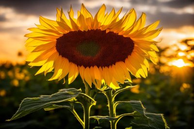sunflower, nature, flower, sunset, summer, yellow, outdoors, field, beautiful flowers, agriculture, flower background, lonely, cheerful, beauty, flower wallpaper, sunrise, single, petal, leaf, morning, romantic, serenity, green