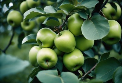 apples, fruit, tree, leaves, green, organic, fresh, nature, garden, agriculture, plant, harvest, healthy, farming, branches, juicy, closeup, white, clear, seasonal