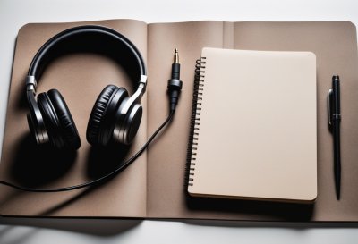 headphones, notebook, watch, pencil, leather strap, organization, minimalist, desktop, style, work desk, charging cable, technology, accessory, arrangement, modern, details, aesthetics, workspace, elegant, office