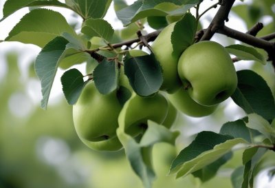 green apples, tree, branches, leaves, waiting for harvest, nature, fruit, fresh, green color, fruit on tree, agriculture, food industry, tree saplings, orchard, ecology, summer season, farming industry, organic