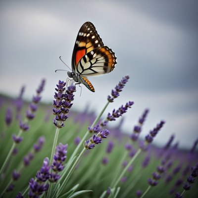 butterfly, nature, summer, lavender, entomology, wild butterflies, wings, black and white, scarce swallowtail, blue background, close-up, winged insect, blue sky, natural beauty, natural habitat, detail, flying, freedom, pollen