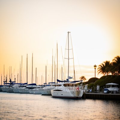harbor, yacht, sunset, boat, ocean, sailing, sea, ships, anchoring, sky, marina, summer, seascape, calm, nature, recreation, small boats, bright light, horizon, real estate, holiday