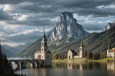 lake, architecture, church, mountains, austria, nature, architectural feature, cathedral, reeds, traunsee lake, peacock cloud, reflection, islet, arm, mountain view, afternoon, tourist destination, blue sky, autumn, sunlight, relaxation