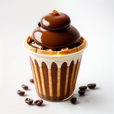 ice cream, caramel, waffle, coffee, coffee beans, spoon, sweet, dessert, drizzled, delicious, carry, aromatic, cold, summer, tasty, tempting, snack, enjoyed, pleasure, creamy, delicacy, nature, savored
