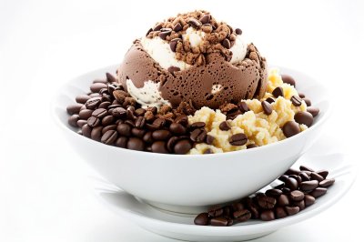 ice-cream, coffee, bowl, nature, beans, chocolate, delicious, creamy, scoops, dessert, aromatic, cooling, artisanal, gourmet, summer, cream-ice cream, treat, delicious dessert, chilled