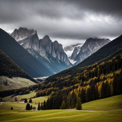mountains, valley, alps, morning, nature, landscape, forests, trees, grass, calm, hiking, panorama, fresh air, tourism, summer day, vacation, meadow, blue sky, freshness, alpine landscape