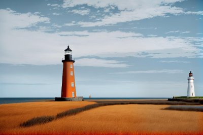 lighthouse, nature, landscape, horizon, holland, netherlands, dunes, red, white, rural, travel, tourist attraction, coast, blue sky, tranquility, afternoon, serene landscape, architecture, seaside, color contrast