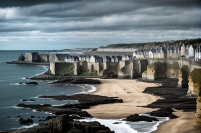 granville, coastal town, rocky coast, beach, sea, normandy, france, old town, stone houses, summer, travel, landscape, blue sea, nature, european city, tourist destination, summer vacation, coastal walk, sunny weather, historical architecture, hiking