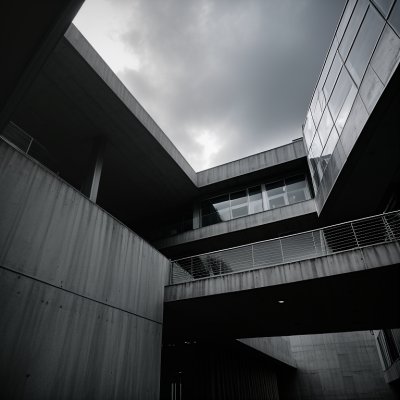 modern architecture, urban view, architectural design, multi-angular building, long angle view, blue sky, office building, modern city, abstract architecture, minimalist aesthetics, skyscraper, light reflection, urban architecture, geometric patterns, window facade, urban environment, building structure, outdoor view, building construction, modern offices