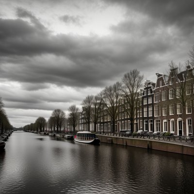 canal, gracht, netherlands, water, historical, architecture, houseboat, boats, buildings, urban, reflection, clouds, tourism, tranquility, gray, bridge, ships, nature, summer, landscape