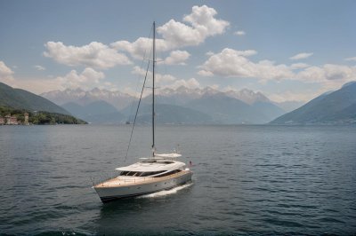 lake maggiore, yacht, mountains, boat, nature, sunny, lake, some clouds, rowing, quiet, stresa, traditional, sailing, blue sky, panorama, breezy, recreation, harbor, view, afternoon, vacation