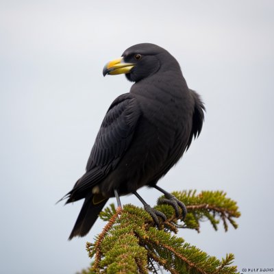 chough, bird, animal, fauna, feathers, ornithology, beak, nature, wild, rock, mountains, black, orange, structure, blue, peak, view, vertical, yellow, natural habitat