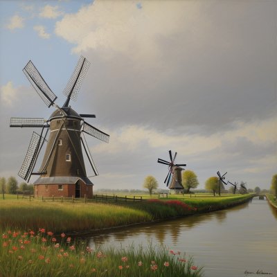 windmill, canal, historic, netherlands, nature, landscape, wind energy, waterway, canal system, architecture, green, panorama, heritage, travel, monument, recreation, color, tourism, medieval, flood control