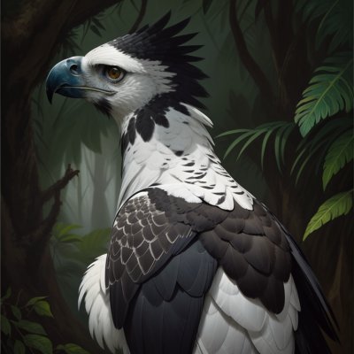 harpy eagle, bird, portrait, wild, nape, feather, carnivore, raptor, jungle, rainforest, nature, conservation, broad-winged, upward gaze, falconry, talon, wing, beak, dramatic