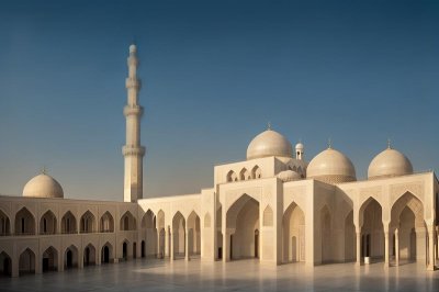 mosque, islam, architecture, minaret, dome, persian gulf, religion, white building, blue sky, reflection, structure, islamic, iconic building, famous landmark, traditional design, cultural heritage, islamic art, muslim culture, exterior, islamic prayer hall