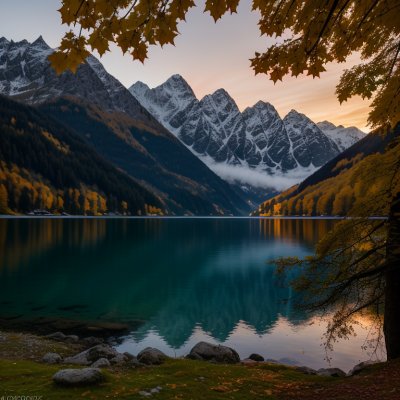switzerland, klöntalersee, alps, lake, autumn, colors, sunset, reflection, nature, orange, mood, hiking, glarnerland, landscape, photography, calm, tourist destination, idyllic, calm water, mountain landscape, hiking trail