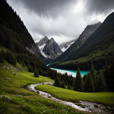 alps, mountains, valley, nature, lake, greenery, forest, gravel path, alpstein, switzerland, hiking, summer, sky, panorama, hiking trail, natural beauty, blooming flowers, path, fresh air