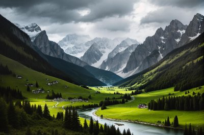 alps, mountains, valley, nature, lake, greenery, forest, gravel path, alpstein, switzerland, hiking, summer, sky, panorama, hiking trail, natural beauty, blooming flowers, path, fresh air