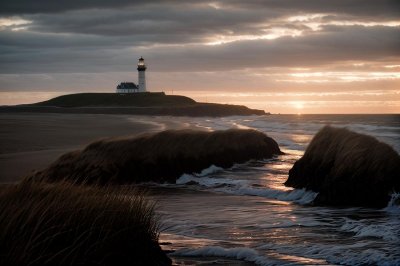 sunset, nature, lighthouse, dunes, sea, texel, north sea, beach, landscape, coast, holland, red sky, evening light, pathway, west light, natural scenery, hilly coast, evening landscape, summer sunset, nature reserve, summer evening, pristine nature, light effect