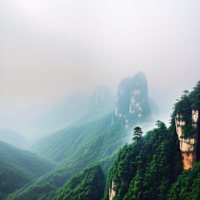 nature, mountains, fog, forest, trees, zhangjiajie, rock formations, national park, china, misty, stones, natural scenery, tourism, tranquility, wilderness, remote, ecology, limestone cliffs, asian landscape