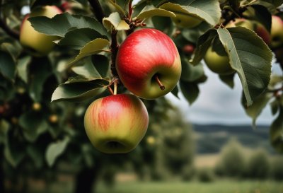 apple tree, apple, fruit, fresh, healthy, ripe, delicious, garden, nature, harvest, leaf, green, yellow, tree, bee, afternoon, sunshine, summer, orchard