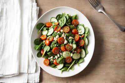 salad, spinach, tomatoes, cucumber, carrot, onion, table, healthy food, fiber, fresh, cutlery, bowl, lunch, dinner, vegetarian, health, diet, design, hearty, summery