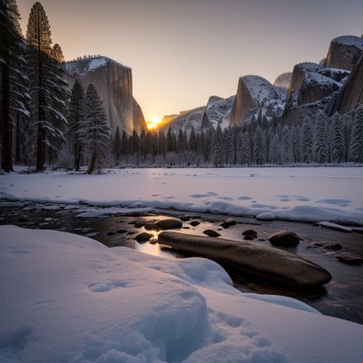 yosemite, national park, california, winter, snow, sunrise, scenic, landscape, outdoors, nature, morning, mountains, el capitan, autumn, tunnel, magenta, campsite, finished, colorful, hiking