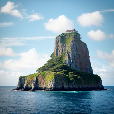 cliff, island, sea, nature, horizon, magical, clouds, sky, natural beauty, serenity, solitude, sunset, blue, water surface, fisheye, dawn, sun, calm, hiking, maritime