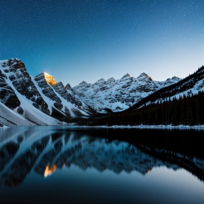 mountains, lake, stars, night sky, reflections, winter landscape, snow, alps, natural beauty, scenery, blue sky, tranquility, purity, silence, calm, nature, mountain lake, hiking, nature reserve, breathtaking