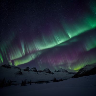 aurora borealis, starry sky, mountains, night scene, snowy mountains, green aurora, moon, astronomy, winter landscape, space, northern lights, clear sky, nature, night photography, starscape, tranquility, silent night, scenic view, alps