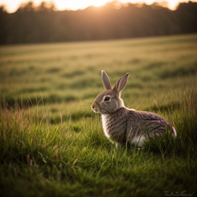 rabbit, meadow, grassy, animal, wild, nature, grass, outdoor, sun, rest, ecology, green, summer, focused, calm, horizon, hopping, mimic