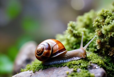 snail, rock, shell, nature, moss, gastropod, animal, mollusk, background, texture, close-up, ecology, spiral, stone surface, slime, ecosystem, wildlife, environment, life cycle, camouflage