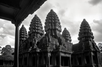 temples, angkor wat, cambodia, architecture, decoration, palms, silhouette, nature, asian, stone carvings, tropical, historical sites, monuments, world heritage site, soft light, historic restoration, ancient ruins, ornamental, unesco sites