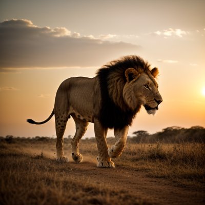 lion, animal, nature, wild, savanna, predator, running, sunset, grass, wildlife, majestic, hunting, dry grass, natural environment, mammal, king of the jungle, mane, grassland