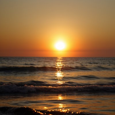 sunset, ocean, sea, horizon, golden hour, sun, water, golden light, mountains, orange sky, nature, landscape, reflection, tranquil, calm, dusk, twilight, evening, sea wave