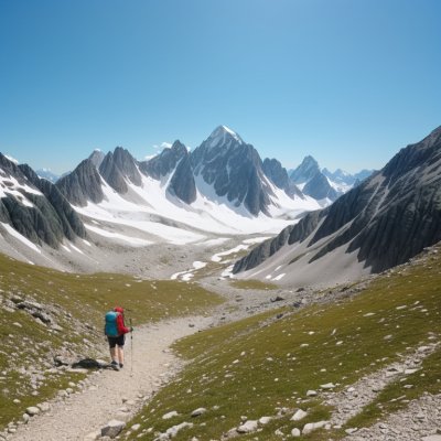 mountains, alps, nature, summer, hiking, trail, adventure, rocky, view, prairie, sunny, sky, panorama, tourist attraction, travel, see, peaceful, natural, terrain, walk